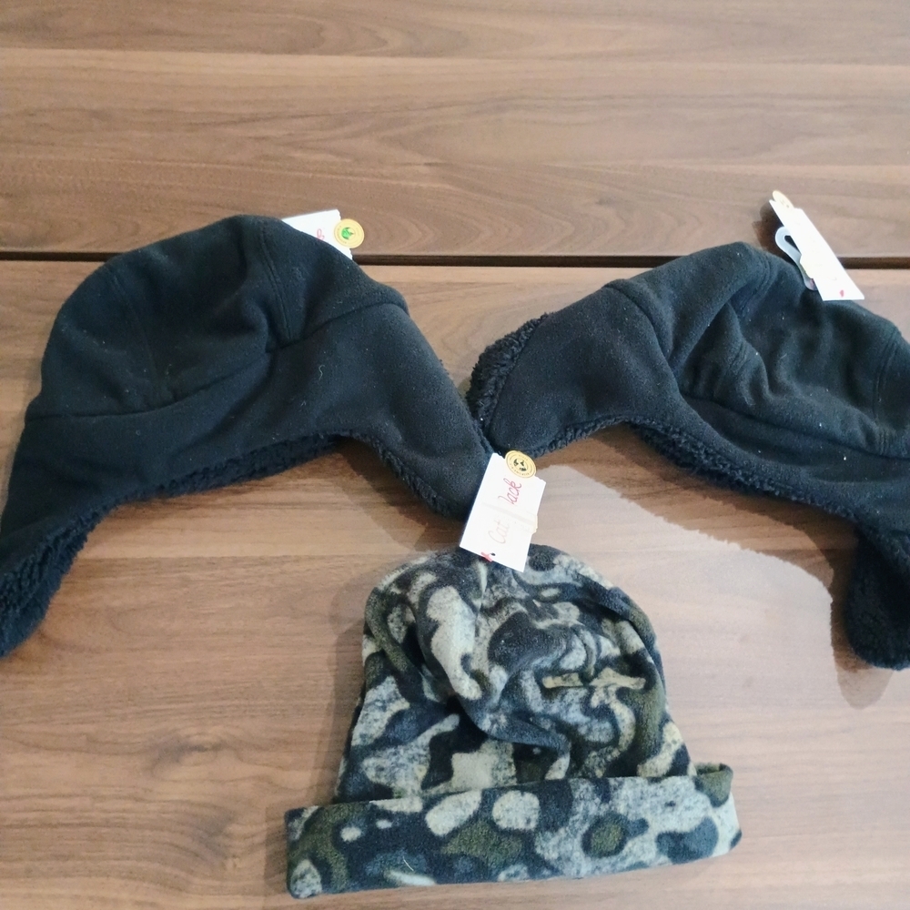 Cat & Jack Black and Camouflage Kids Hats